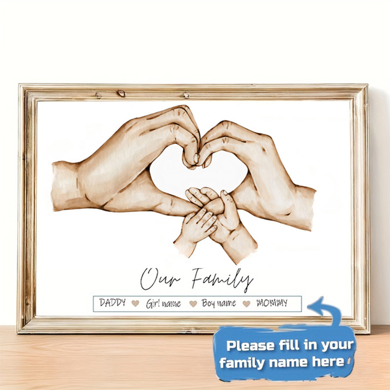 Photography Interior - Personalized Custom Family Hand Poster Name