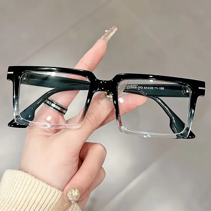 Photography Digital - Neutral simple rectangular anti-blue glasses -