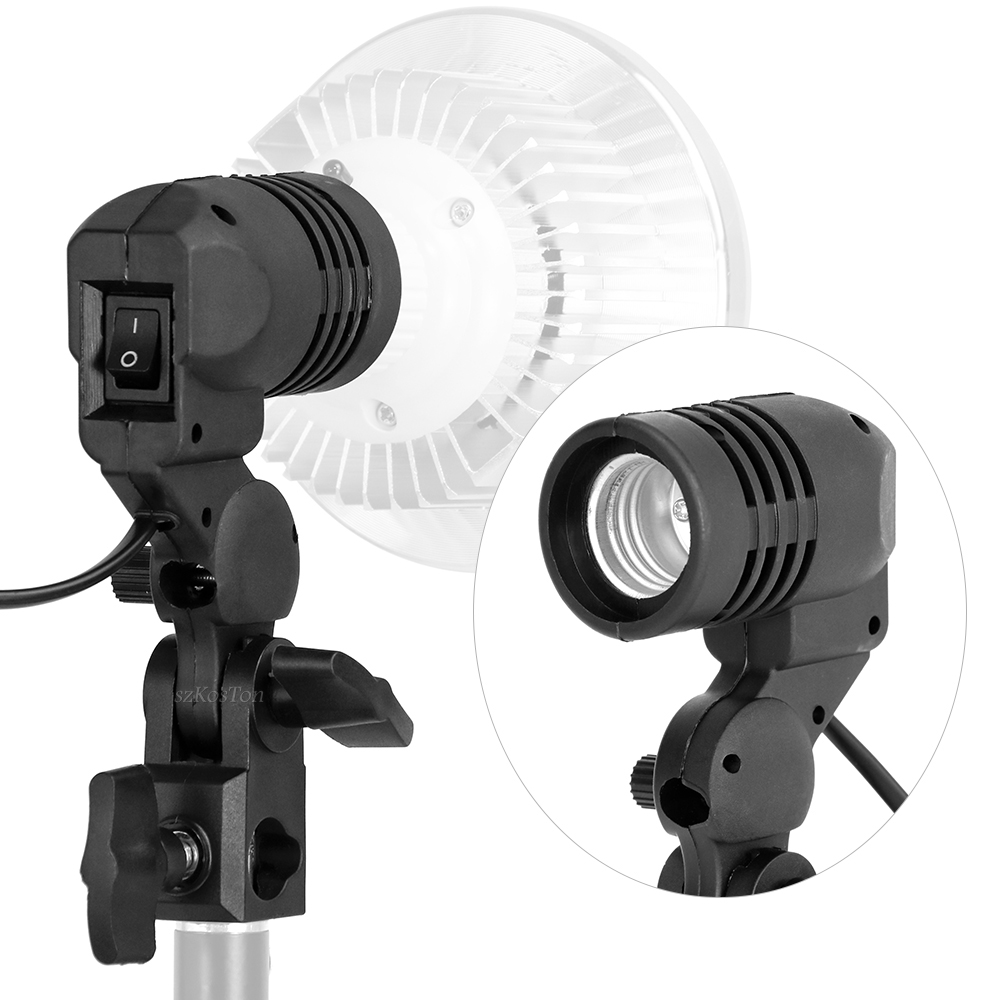 Photography Umbrella Lighting Kit - Single Head Bulb Holder E27 Socket