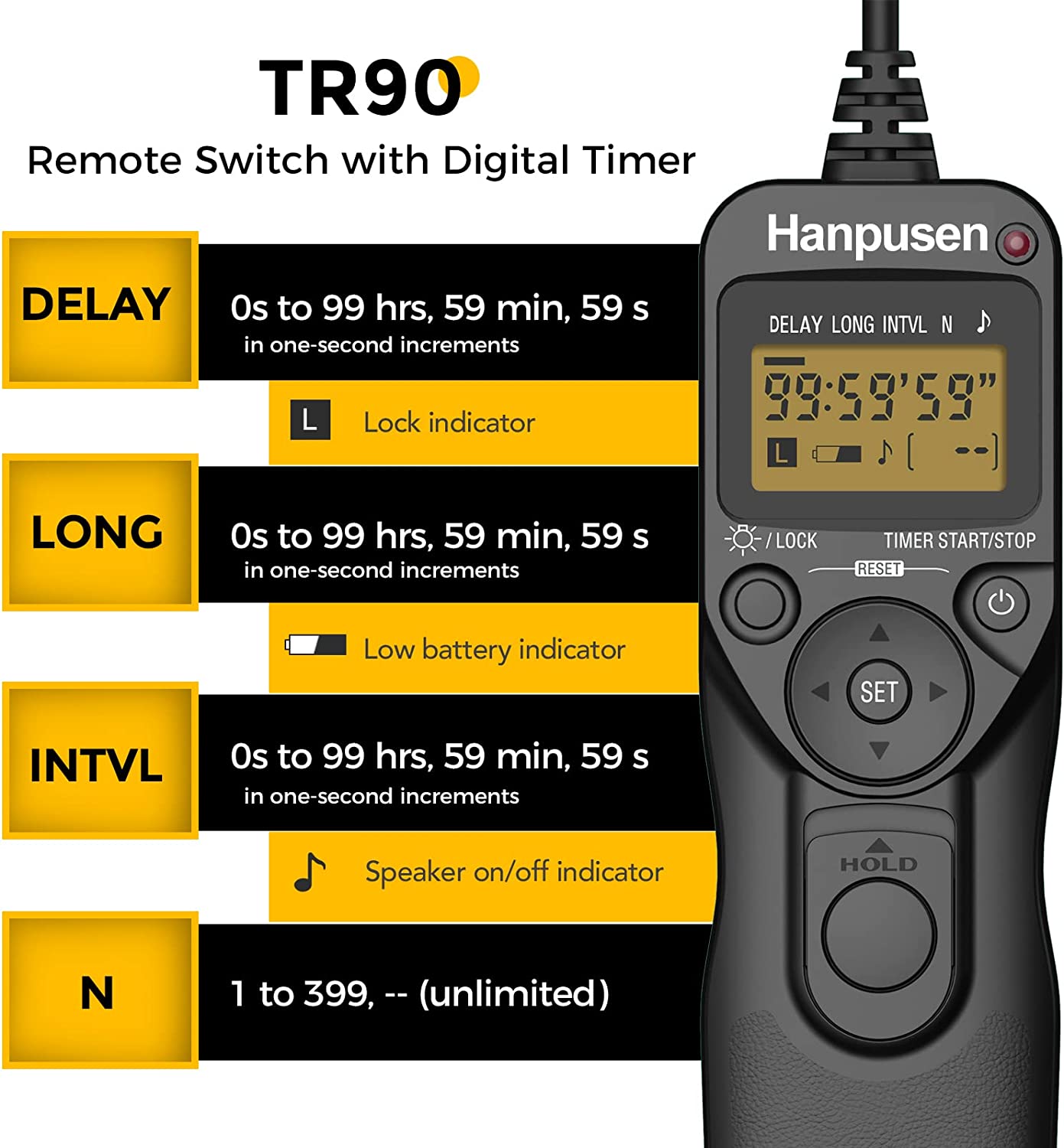 Timelapse Controller - Hanpusen TR90 Camera Time Lapse Intervalometer