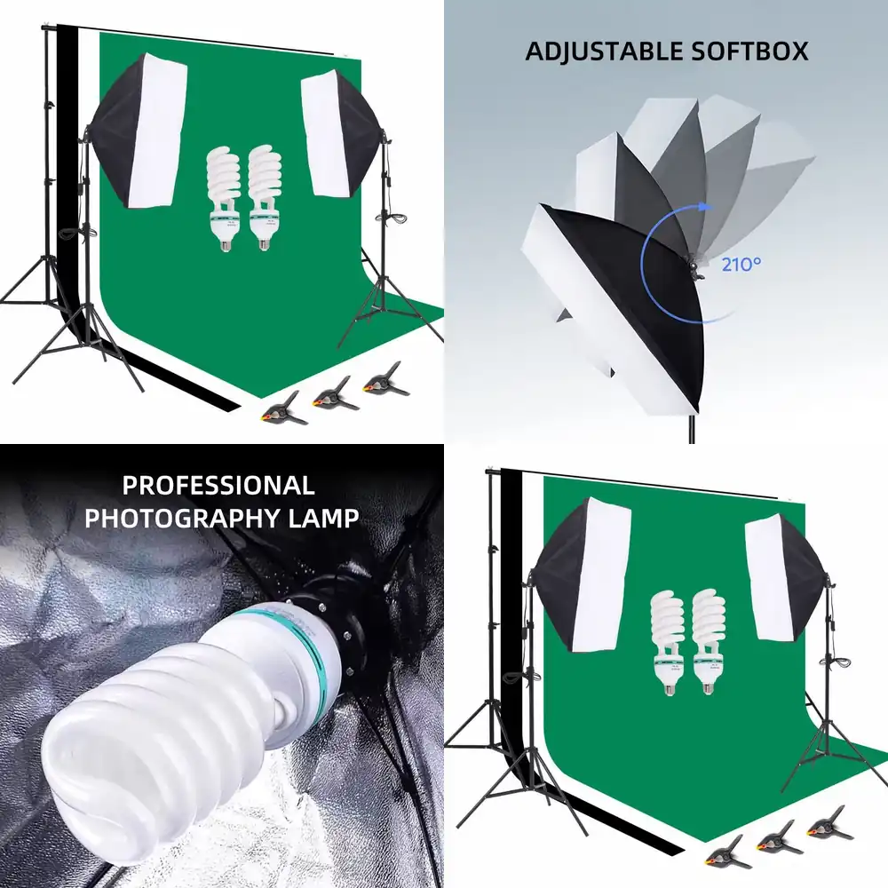 Photography Umbrella Lighting Kit - 1 Photo Studio Equipment 2.6*3m Background
