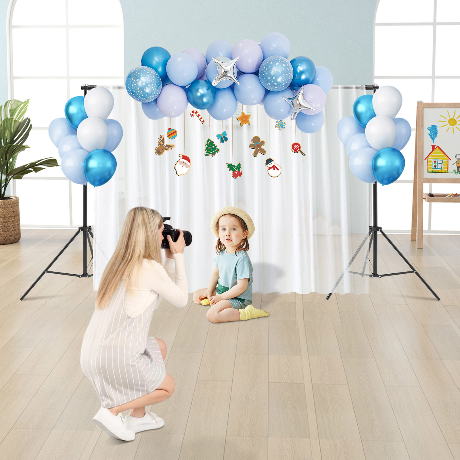 Backdrop Stand Kit - Photo Background Stand Kit, Portable Backdrop