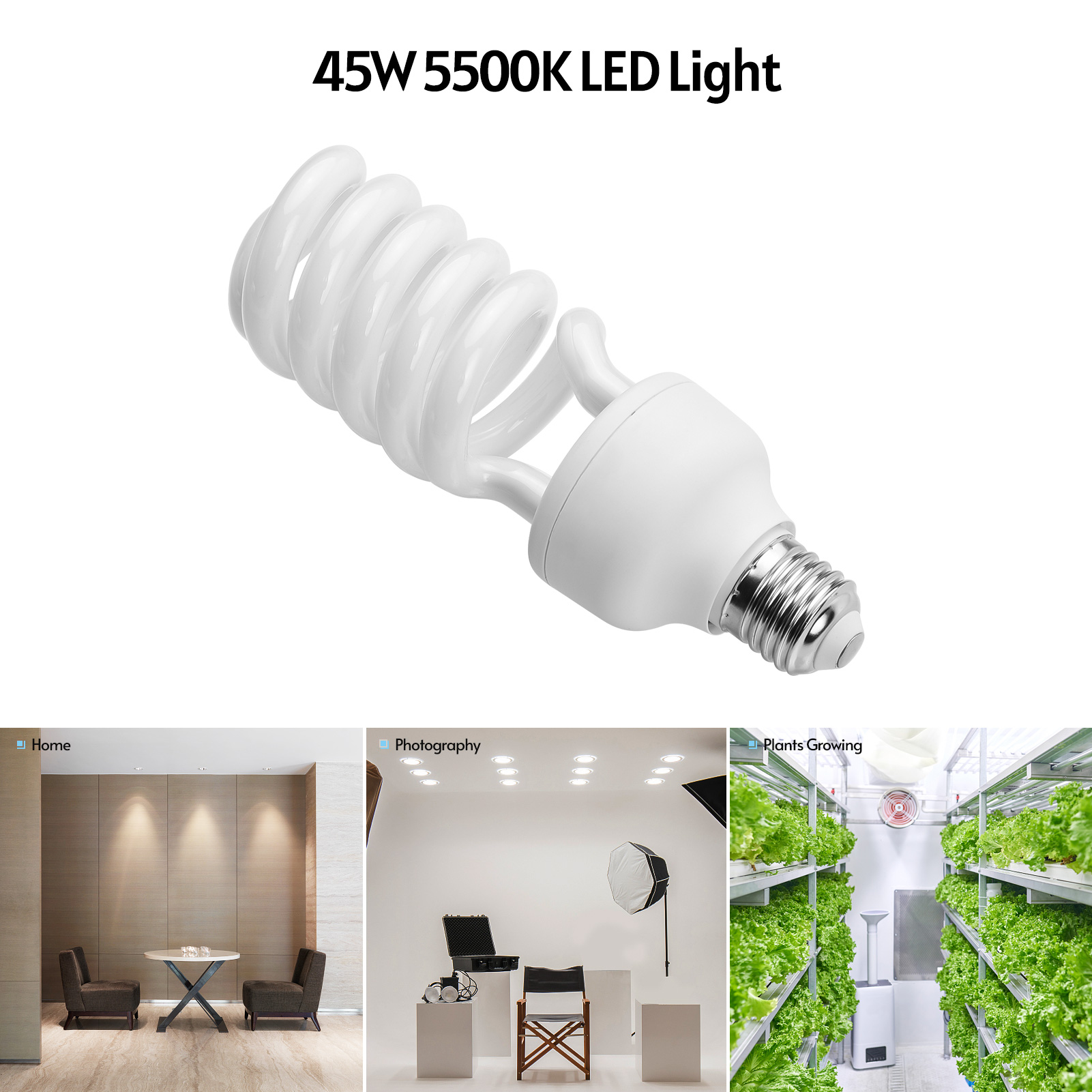 45W Spiral Fluorescent Light B - огляд і ціна Photography Bulb