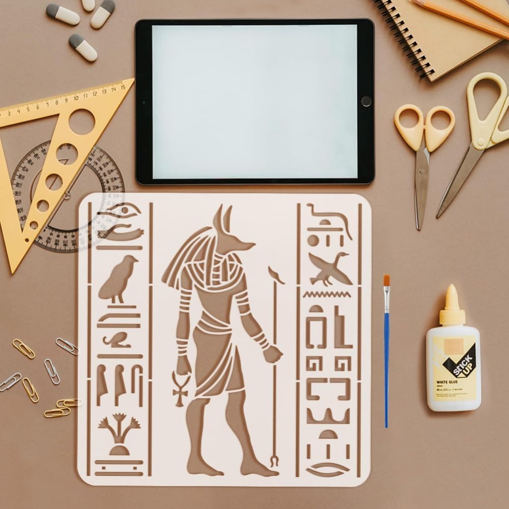 4 PCS Egyptian Symbols Stencil - огляд і ціна Photography Model