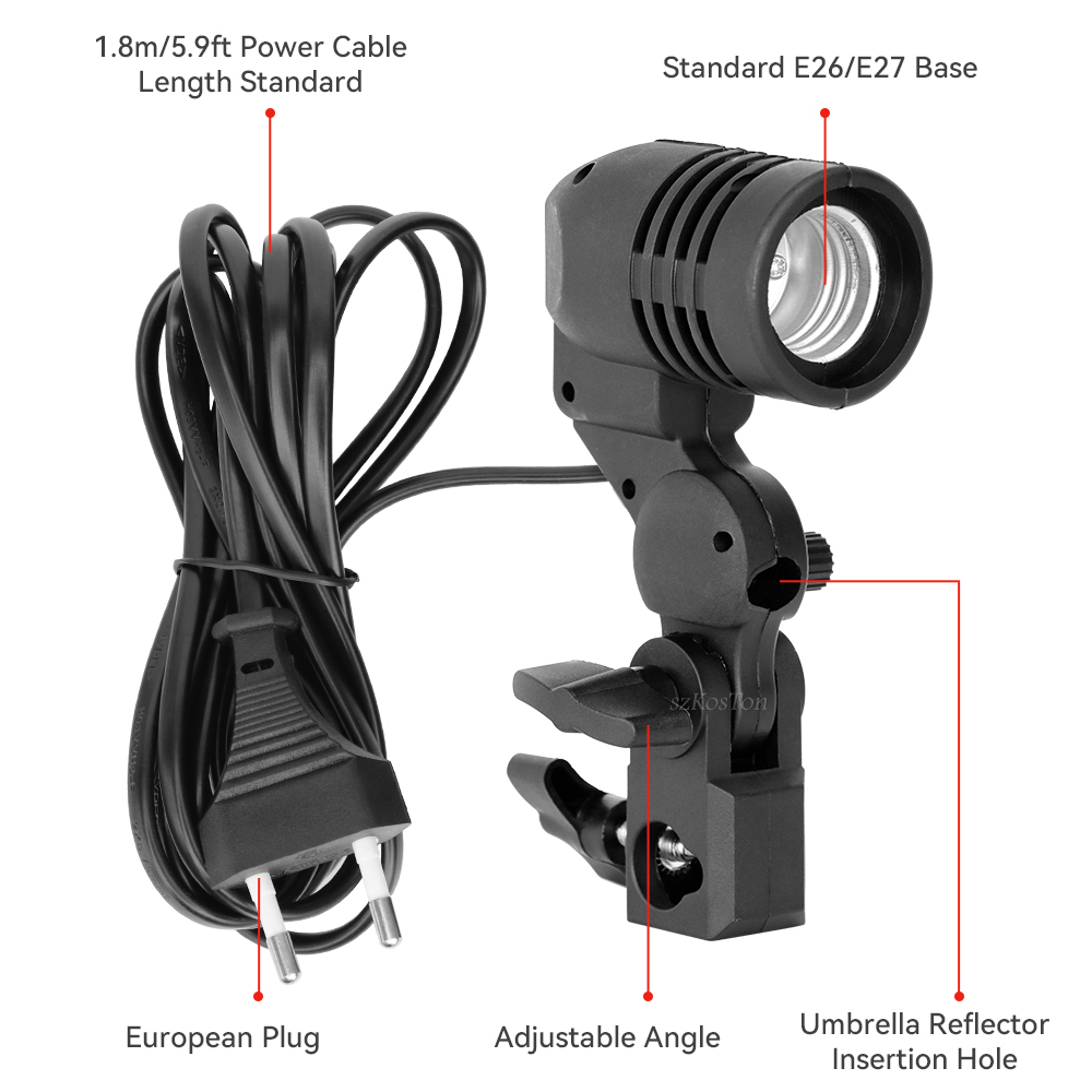 Single Head Bulb Holder E27 So - огляд і ціна Photography Umbrella Lighting Kit