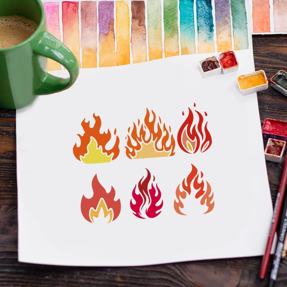 12PCS Flame Painting Stencil w - огляд і ціна Photography Model