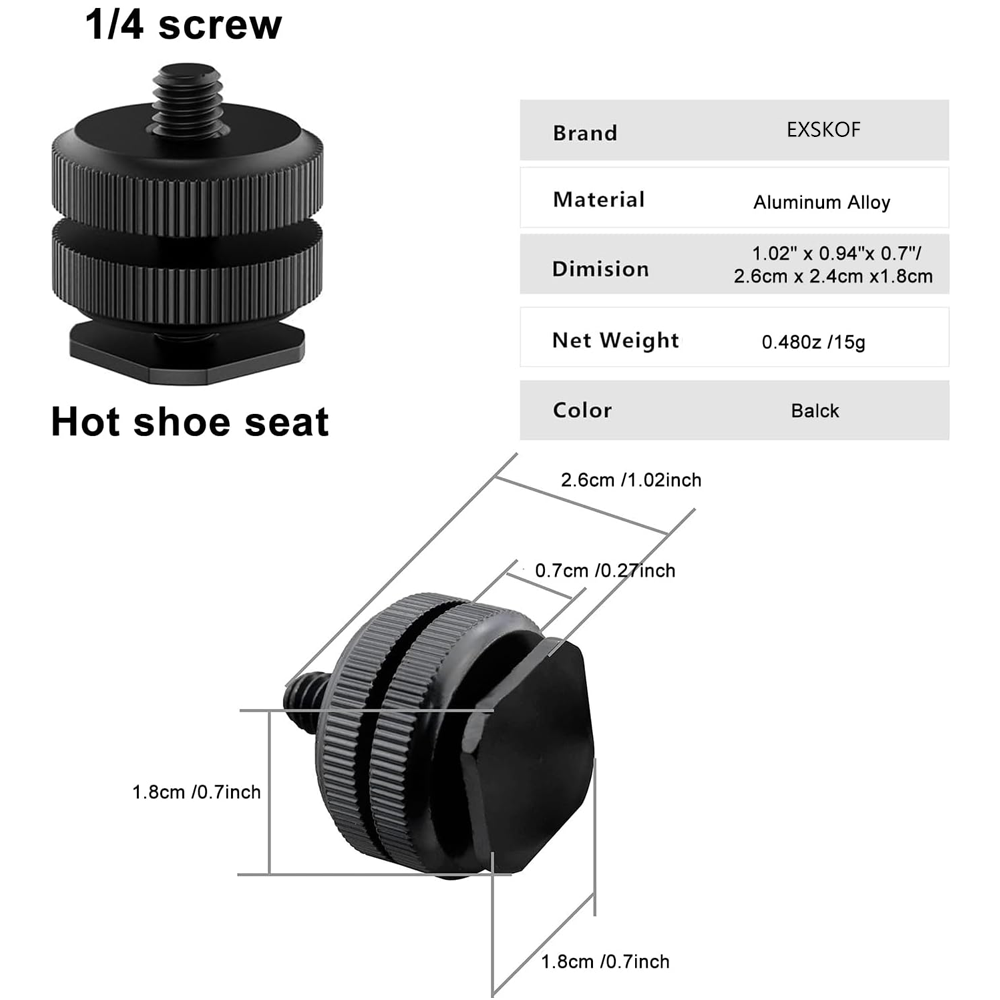Aluminum Alloy Hot Shoe to 1/4 - огляд і ціна Photography Blog