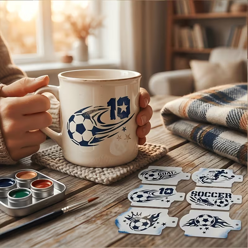 6Pc Football Stencils for Pain - огляд і ціна Photography Model